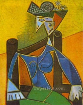 Femme assise dans un fauteuil 4 1941 Cubismo Pinturas al óleo